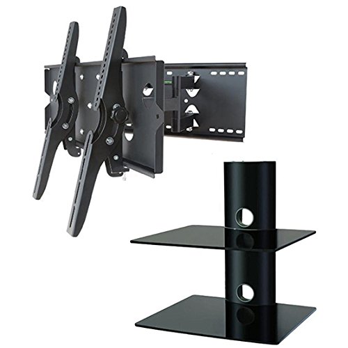 2xhome-NEW-TV-Wall-Mount-Bracket-Dual-Arm-Two-2-Double-Shelf-Package-Secure-Cantilever-LED-LCD-Plasma-Smart-3D-WiFi-Flat-Panel-Screen-Monitor-Moniter-Display-Large-Displays-Long-Swing-Out-Dual-Double–0-0
