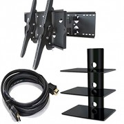 2xhome-NEW-TV-Wall-Mount-Bracket-Dual-ArmHDMI-Cable-Triple-3-Shelf-Package-Secure-Cantilever-LED-LCD-Plasma-Smart-3D-WiFi-Flat-Panel-Screen-Monitor-Moniter-Display-Large-Displays-Long-Swing-Out-Dual-D-0