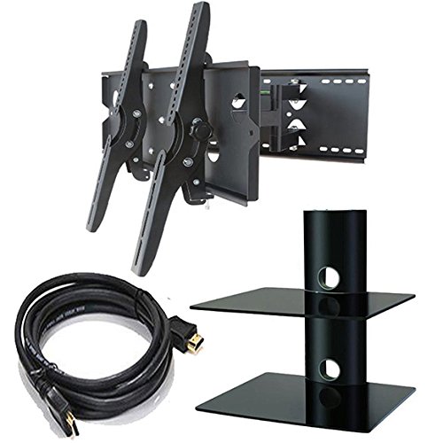 2xhome-NEW-TV-Wall-Mount-Bracket-Dual-ArmHDMI-Cable-Two-2-Double-Shelf-Package-Secure-Low-Profile-Cantilever-LED-LCD-Plasma-Smart-3D-WiFi-Flat-Panel-Screen-Monitor-Moniter-Display-Large-Displays-Long–0