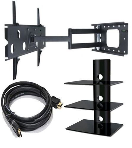 2xhome-NEW-TV-Wall-Mount-Bracket-Single-Arm-Triple-3-Three-Shelf-Package-Secure-Cantilever-LED-LCD-Plasma-Smart-3D-WiFi-Flat-Panel-Screen-Monitor-Moniter-Display-Large-Displays-Long-Swing-Out-Single-A-0