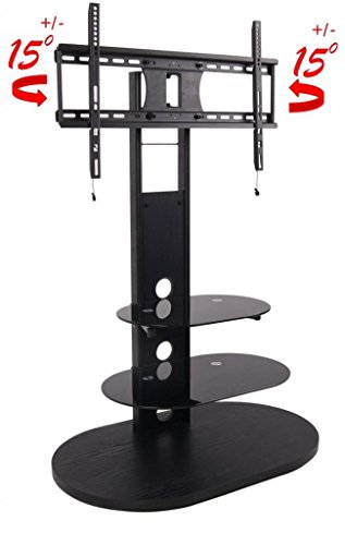 2xhome-TV-Stand-with-Shelves-Tempered-Glass-Shelf-Shelving-System-Combo-Unit-Rack-Tower-Base-Black-Two-2-Tier-Double-Tinted-Smoke-Colored-Glass-Coloured-Color-Integrated-TV-Mount-Mounted-Mounting-Brac-0