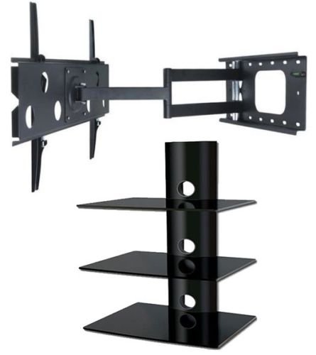 2xhome-TV-Wall-Mount-Bracket-Three-3-Triple-Shelf-Package-LED-LCD-Plasma-Smart-3D-WiFi-Flat-Panel-Screen-Monitor-Moniter-Display-Displays-Long-Swing-Out-Single-Arm-Extending-Extendible-Adjusting-Adjus-0