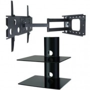 2xhome-TV-Wall-Mount-Bracket-Two-2-Double-Shelf-Package-LED-LCD-Plasma-Smart-3D-WiFi-Flat-Panel-Screen-Monitor-Moniter-Display-Displays-Long-Swing-Out-Single-Arm-Extending-Extendible-Adjusting-Adjusta-0