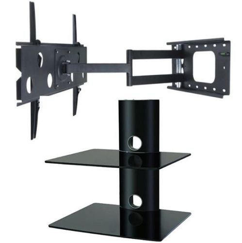 2xhome-TV-Wall-Mount-Bracket-Two-2-Double-Shelf-Package-LED-LCD-Plasma-Smart-3D-WiFi-Flat-Panel-Screen-Monitor-Moniter-Display-Displays-Long-Swing-Out-Single-Arm-Extending-Extendible-Adjusting-Adjusta-0