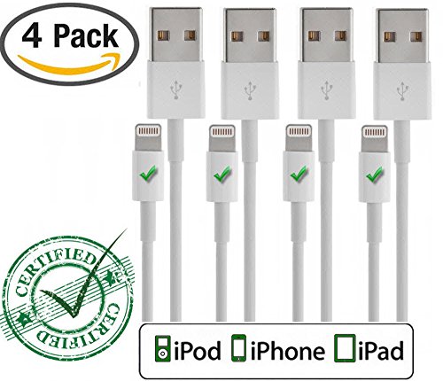 4-Pack-i-Certified-iPhone-5-6-Charging-Cable-Cord-8-Pin-Lightning-Connector-to-USB-Cables-to-Sync-Data-with-iPads-iPods-IOS-8-Devices-4x-1-Meter33ft-Cable-LIFETIME-OFFER-ONLY-GOOD-BUYING-FROM-i-CERTIF-0
