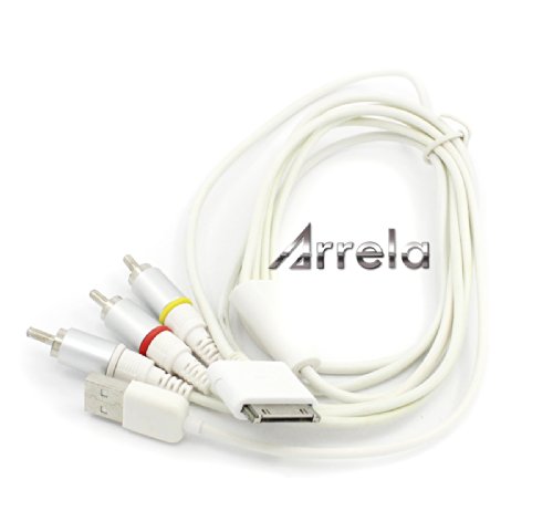Arrela-White-Composite-AV-Video-to-TV-RCA-Cable-USB-Charger-For-iPad-iPod-Touch-iPhone-0