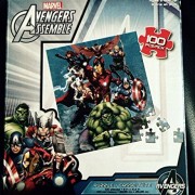 Avengers-Assemble-Hulk-Captain-America-Thor-Iron-Man-Black-Widow-Hawk-Eye-Falcon-100-Piece-Puzzle-0