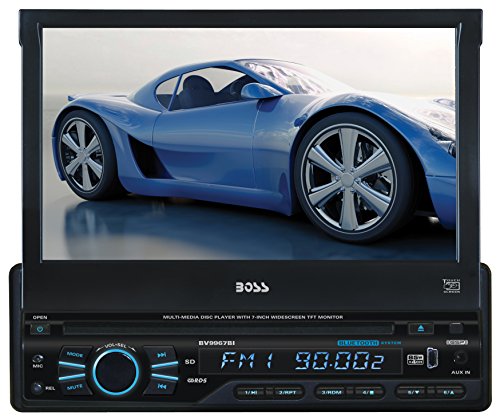 BOSS-Audio-BV9967BI-In-Dash-Single-Din-7-inch-Motorized-Detachable-Touchscreen-DVDCDUSBSDMP4MP3-Player-Receiver-Bluetooth-Streaming-and-Hands-free-with-Remote-0