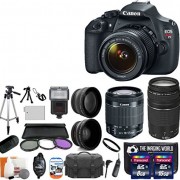 Canon-EOS-Rebel-T5-180-MP-CMOS-Digital-Camera-SLR-Kit-With-Canon-EF-S-18-55mm-IS-II-Canon-75-300mm-III-Lens-Wide-Angle-Lens-Telephoto-Lens-8GB-and-16GB-Card-Card-Reader-Case-Battery-Flash-Tripod-Remot-0