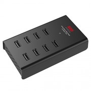 EZOPower-96W-8-Port-Smart-USB-Charger-with-Auto-Detect-Fast-Charging-24A-Ports-USB-Cable-for-LG-Optimus-F60-Tribute-Transpyre-G3-Vigor-G-Vista-G3-Volt-Optimus-L70-Zone-2-F3Q-and-more-Cable-6Feet-Black-0-0