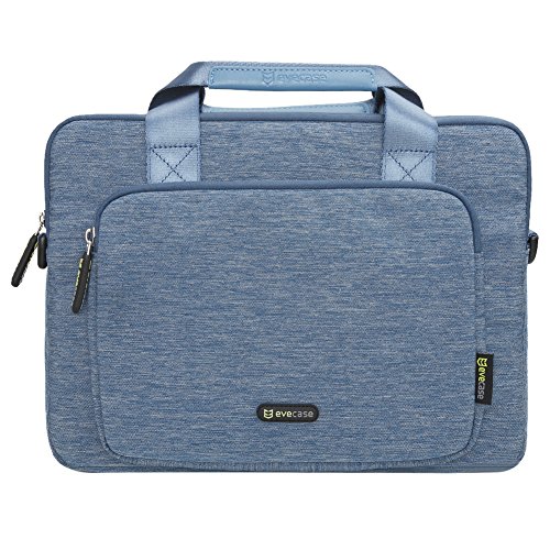Evecase-13-133-Inch-Notebook-Chromebook-Laptop-Ultrabook-Suit-Fabric-Multi-functional-Briefcase-Messenger-Bag-Computer-Travel-Carrying-Case-with-Handles-and-Adjustable-Shoulder-Strap-Blue-0-1
