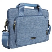 Evecase-13-133-Inch-Notebook-Chromebook-Laptop-Ultrabook-Suit-Fabric-Multi-functional-Briefcase-Messenger-Bag-Computer-Travel-Carrying-Case-with-Handles-and-Adjustable-Shoulder-Strap-Blue-0