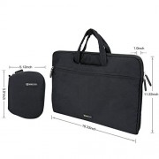 Evecase-Dual-Layer-Ultra-Soft-Padded-15-to-156-Inch-Sleeve-Case-Carrying-Briefcase-with-Handle-Accessories-Bag-and-Mouse-Pad-Black-0-4