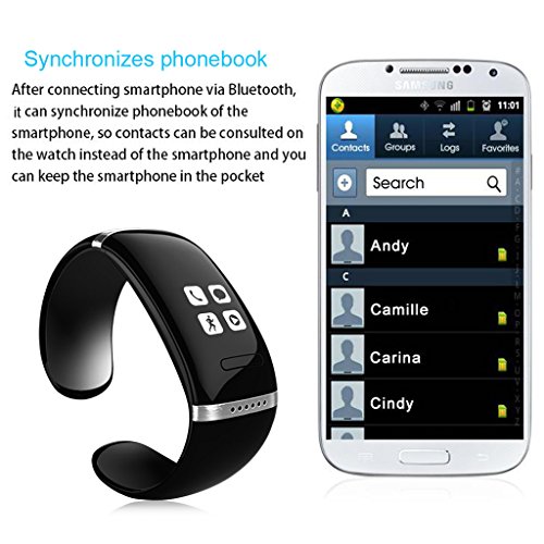 Excelvan-Newest-L12S-OLED-Smart-Vibrating-Bracelet-and-Sports-Pedometer-Bluetooth-Watch-with-Call-ID-Display-Answer-Dial-SMS-Sync-Music-Player-Anti-lost-for-Samsung-HTC-More-Android-Smartphones-Black-0-8