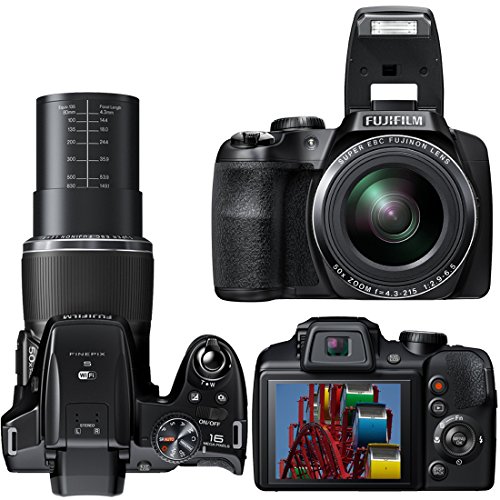 Fujifilm-FinePix-S9400W-162-MP-Digital-Camera-with-50x-Optical-Image-Stabilized-Zoom-and-Full-HD-1080i-Videos-Black-4-AA-Batteries-with-Quick-Charger-10pc-Bundle-32GB-Deluxe-Accessory-Kit-w-HeroFiber–0-0