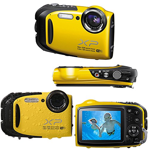 Fujifilm-FinePix-XP70-Waterproof-Shockproof-16-MP-Wi-Fi-Digital-Camera-with-5x-Optical-Zoom-and-Full-HD-1080p-Video-Yellow-NP-45A-Battery-ACDC-Battery-Charger-11pc-Bundle-32GB-Deluxe-Accessory-Kit-w-H-0-0