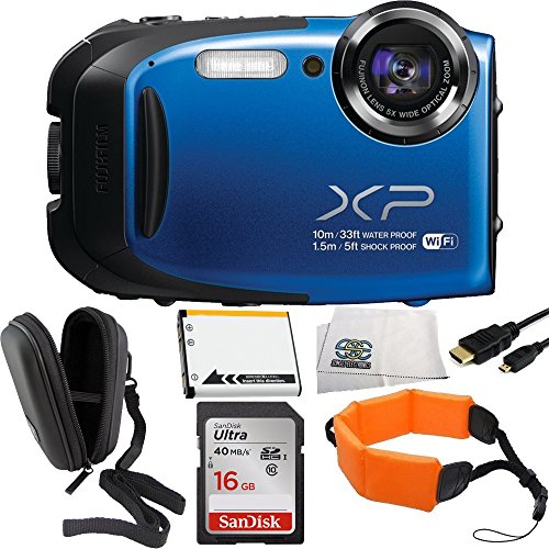 Fujifilm-FinePix-XP75XP70-BLUE-Waterproof-164MP-Digital-Camera-with-Full-HD-Video-Movies-Wi-Fi-3D-Panorama-Shockproof-Freezeproof-DustSandproof-CMOS-Sensor-5x-Optical-Zoom-Lens-Blue-White-Box-Packagin-0