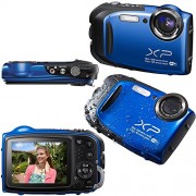 Fujifilm-FinePix-XP75XP70-Waterproof-Shockproof-164-MP-Wi-Fi-Digital-Camera-with-5x-Optical-Zoom-and-Full-HD-1080p-Video-Blue-Certified-Refurbished-NP-45A-Battery-ACDC-Battery-Charger-11pc-Bundle-32GB-0-0