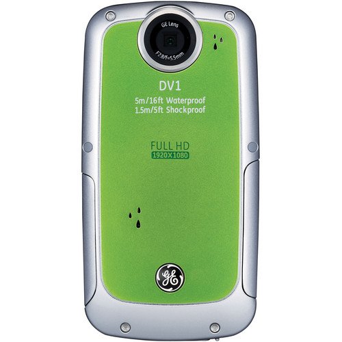 GE-DV1-LG-WaterproofShockproof-1080P-Pocket-Video-Camera-Lime-Green-0