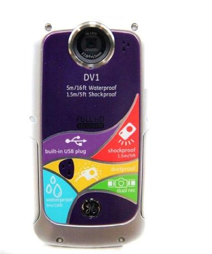 GE-DV1-Waterproof-Shockproof-HD-1080P-Pocket-Video-Camera-DV1-AB-AmethystPurple-0-0