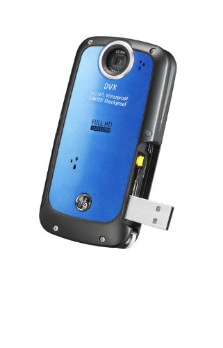 GE-DVX-WaterproofShockproof-1080P-Pocket-Video-Camera-Aqua-Blue-with-2GB-SD-Card-0-0