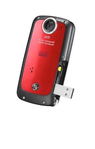 GE-DVX-WaterproofShockproof-1080P-Pocket-Video-Camera-Velvet-Red-with-2GB-SD-Card-0-0