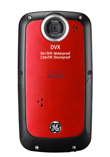 GE-DVX-WaterproofShockproof-1080P-Pocket-Video-Camera-Velvet-Red-with-2GB-SD-Card-0
