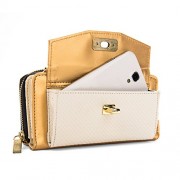 Gold-White-Womens-Venice-Wallet-Case-for-LG-Optimus-L70-L90-F3Q-Exceed-2-0-2