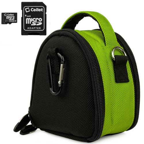 Green-Limited-Edition-Camera-Bag-Carrying-Case-for-Kodak-EasyShare-MINI-TOUCH-SLICE-SPORT-Point-and-Shoot-Digital-Camera-0-7