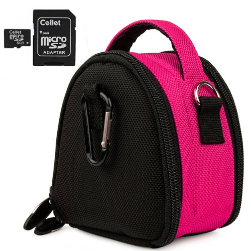 Hot-Pink-Limited-Edition-Camera-Bag-Carrying-Case-for-Kodak-EasyShare-MINI-TOUCH-SLICE-SPORT-Point-and-Shoot-Digital-Camera-0-5