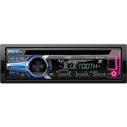 JVC-In-Dash-Bluetooth-CD-Stereo-Receiver-Detachable-Face-and-USB-Port-with-Custom-Color-Illumination-6-Key-Presets-Aux-Input-USB-Port-for-iPhone-iHeartRadio-Link-Capability-and-Pandora-Internet-Radio–0-1