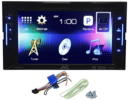 JVC-KW-V11-Double-Din-Car-DVDiPhonePandora-Radio-Player-Receiver-62-Monitor-0