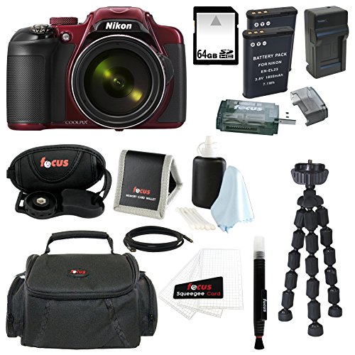 Nikon-COOLPIX-P600-Digital-Camera-Red-64GB-Memory-Card-Additional-EN-EL23-Battery-and-Charger-Small-Gadget-Camera-Bag-All-in-One-High-Speed-Card-Reader-Accessory-Kit-0
