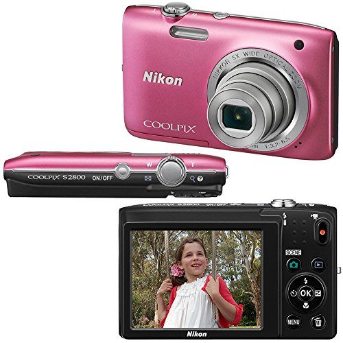 Nikon-Coolpix-S2800-201-MP-Point-and-Shoot-Digital-Camera-with-5x-Optical-Zoom-and-720p-HD-Video-Pink-Import-EN-EL19-Battery-8pc-Bundle-16GB-Accessory-Kit-w-HeroFiber-Ultra-Gentle-Cleaning-Cloth-0-0