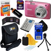 Nikon-Coolpix-S2800-201-MP-Point-and-Shoot-Digital-Camera-with-5x-Optical-Zoom-and-720p-HD-Video-Pink-Import-EN-EL19-Battery-8pc-Bundle-16GB-Accessory-Kit-w-HeroFiber-Ultra-Gentle-Cleaning-Cloth-0