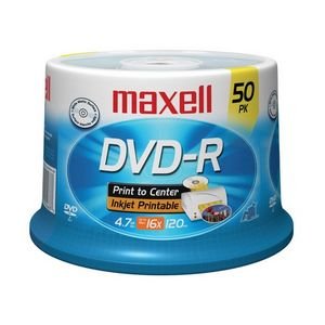 Optical-CD-DVD-Maxell-16x-Write-Once-Printable-DVD-R-Spindle-0