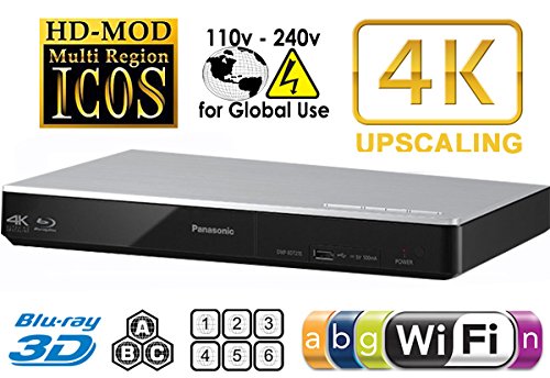 PANASONIC-DMP-BDT270-2K4K-Multi-Region-All-System-Blu-Ray-Disc-DVD-Player-PALNTSC-2D3D-Wi-Fi-100240V-5060Hz-World-Wide-Use-6-Feet-HDMI-Cable-0
