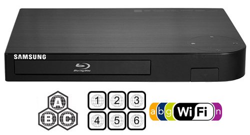 SAMSUNG-BDF-5700-Compact-12W-x-2H-x-8D-WI-FI-All-Zone-Multi-Region-DVD-Blu-ray-Player-100240V-5060Hz-1-USB-1-HDMI-1-COAX-1-ETHERNET-6-Feet-HDMI-Cable-Bundle-0