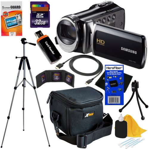 Samsung-HMX-F90-Black-Camcorder-with-27-LCD-Screen-and-HD-Video-Recording-10pc-Bundle-32GB-Deluxe-Accessory-Kit-w-HeroFiber-Ultra-Gentle-Cleaning-Cloth-0