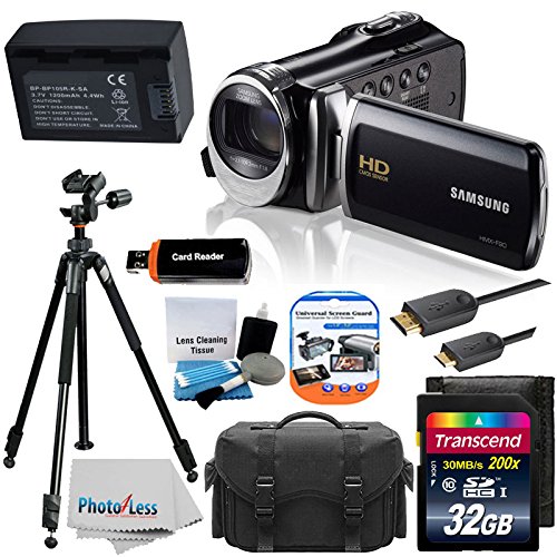 Samsung-HMX-F90-Black-Camcorder-with-27-LCD-Screen-and-HD-Video-Recording-Case-Extra-Battery-Full-Size-Tripod-With-32GB-Deluxe-Accessory-Bundle-Much-More-0
