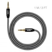 Sentey-Audio-Cable-35mm-Braided-Stereo-Audiophile-Grade-Sentey-10-Meter-3ft-Male-to-Male-Black-Cable-Audio-Premium-Metal-Stereo-Audio-Cable-Connector-and-Shell-Premium-35mm-Gold-Connectors-Car-Audio-C-0-2