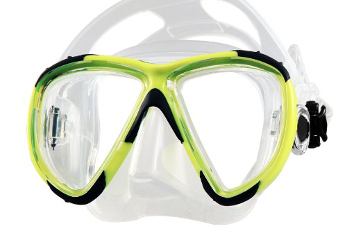 Tilos-Hawk-Eyes-Low-Volume-Slim-Frame-Added-Vision-Scuba-Diving-Mask-Yellow-with-Clear-Silicone-0