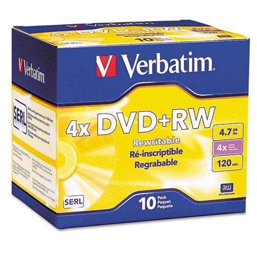 Verbatim-DVD-RW-Discs-47GB-4x-wSlim-Jewel-Cases-Pearl-10Pack-Sold-As-1-Pack-Advanced-Super-Eutectic-Recording-Advanced-SERL-technology-0
