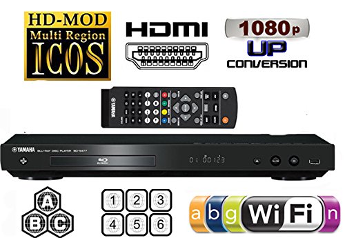 YAMAHA-BD-S477-Multi-Region-DVD-Blu-Ray-Player-2D3D-Built-in-WiFi-Multi-Zone-ABC-Multi-System-DVD-012345678-PALSECAM-NTSC-Worldwide-Voltage-100240v-5060Hz-6-Feet-HDMi-Cable-Included-0