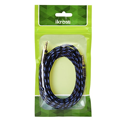 iKross-10-Feet-35mm-Jack-Braided-Sleeve-jacket-Stereo-Auxiliary-Aux-Audio-Cable-Black-Blue-for-iPhone-iPod-Smartphone-Tablets-and-MP3-Players-0-6