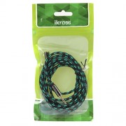 iKross-6-Feet-Braided-Sleeve-jacket-35mm-Male-To-35mm-Female-Extension-Stereo-Audio-Cable-Black-Green-0-0