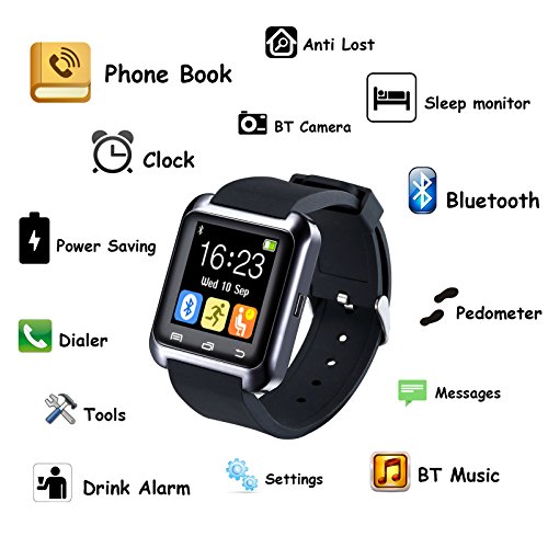 5ive-U80-Bluetooth-40-Smart-Wrist-Wrap-Watch-Phone-for-Smartphones-IOS-Android-Apple-iphone-55C5S66-Puls-Android-Samsung-S3S4S5-Note-2Note-3-Note-4-HTC-Sony-Black-0-2