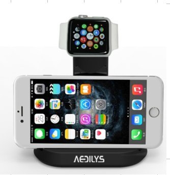 AEDILYS-2-in-1-charging-stand-cradle-charging-station-desktop-charger-holder-for-Apple-watch-for-iphone-black-0