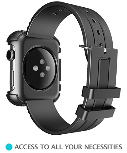 Apple-Watch-Case-i-Blason-Rugged-Protective-Case-with-Strap-Bands-for-Apple-Watch-Watch-Sport-Watch-Edition-2015-Release-2015-42-mm-Black-0-1