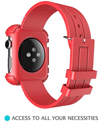 Apple-Watch-Case-i-Blason-Rugged-Protective-Case-with-Strap-Bands-for-Apple-Watch-Watch-Sport-Watch-Edition-2015-Release-2015-42-mm-Red-0-1